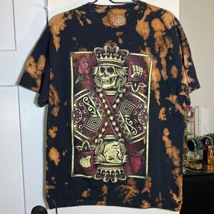 DOMA Graphic Short Sleeve Tee - Black and Orange Bleach Dye